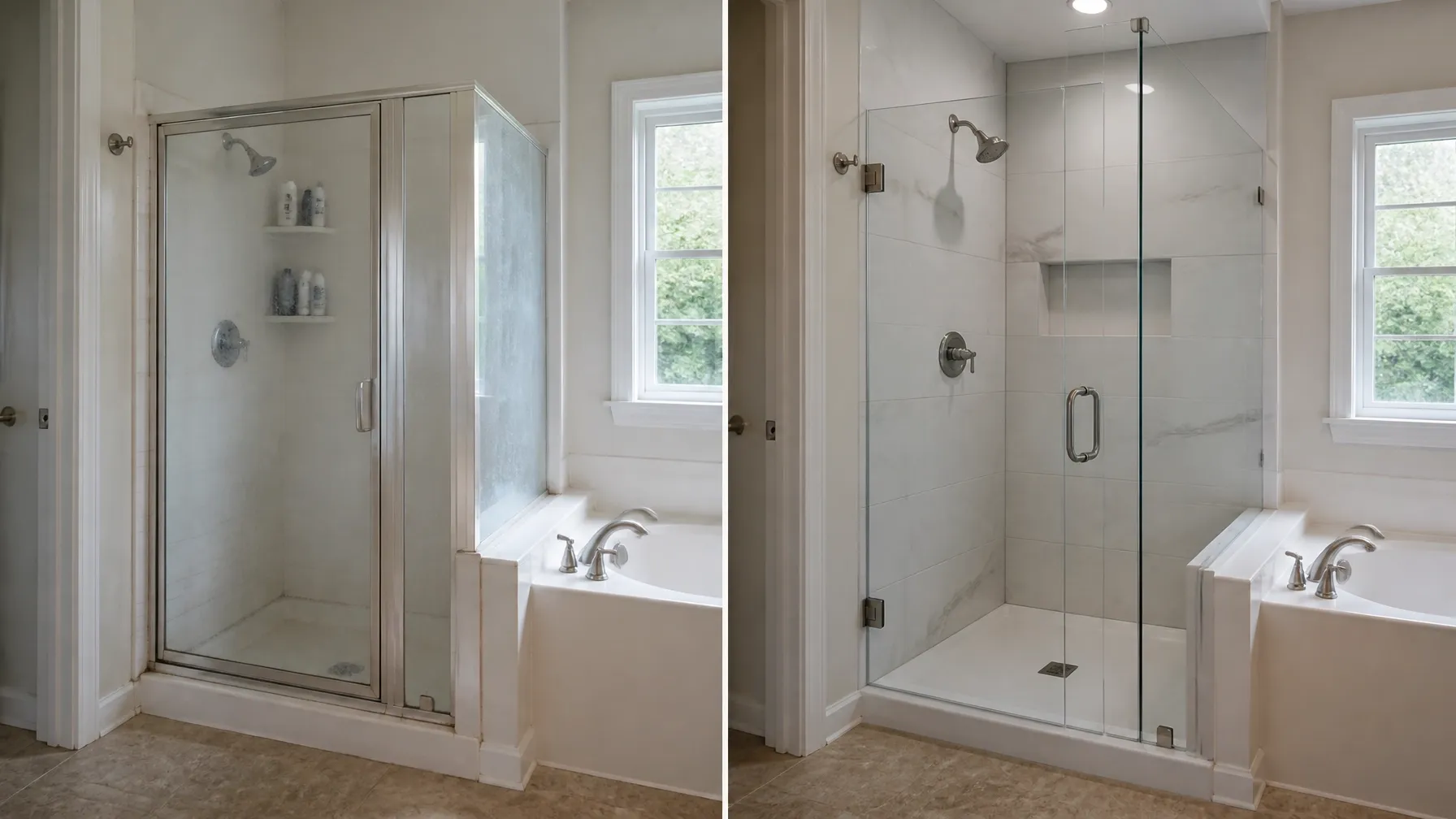 Shower door project detail for a Central Illinois remodeling project